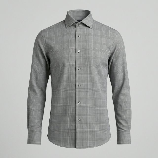 Grey Checked Formal Shirt